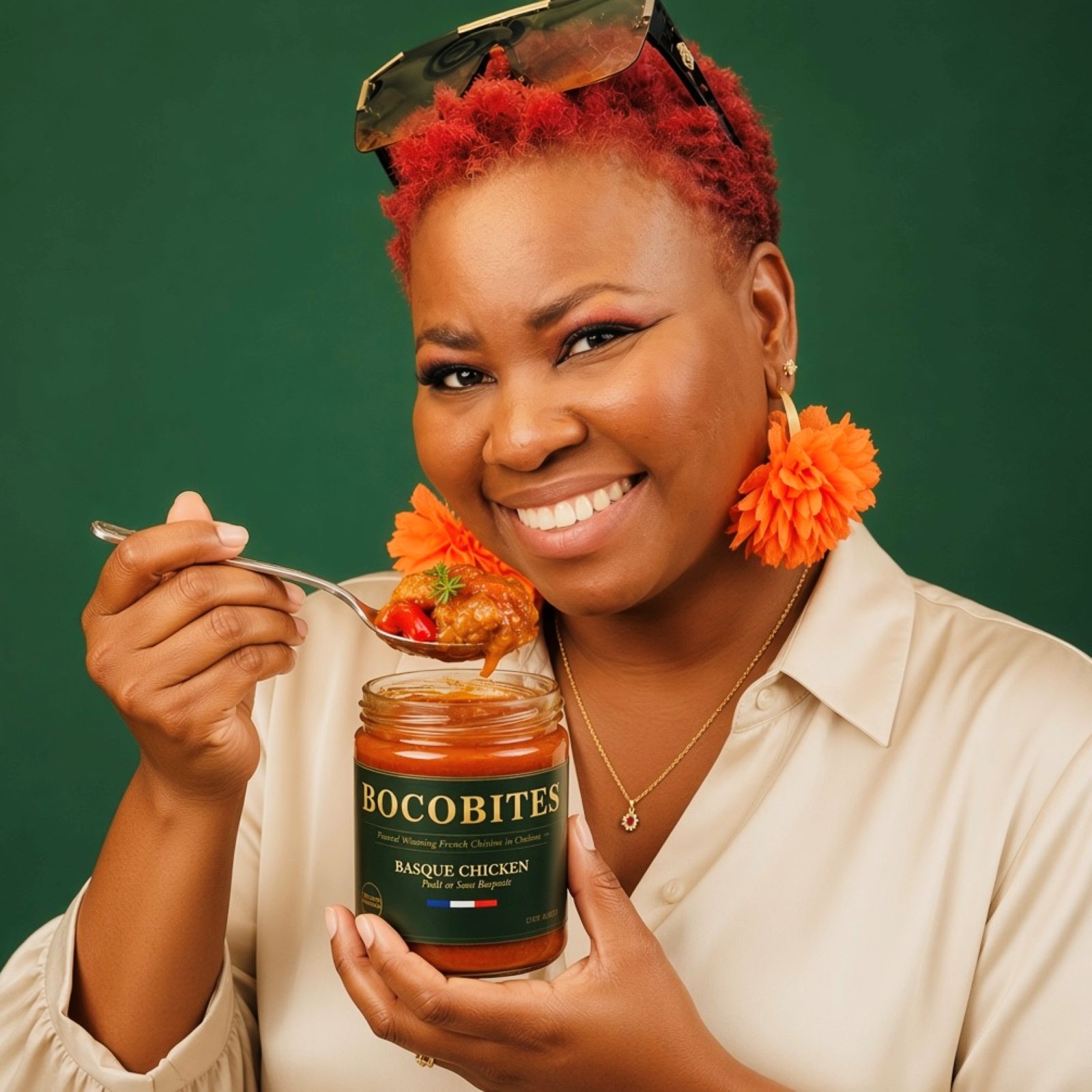 Fleur Anderson with a BOCOBITES Basque Chicken jar